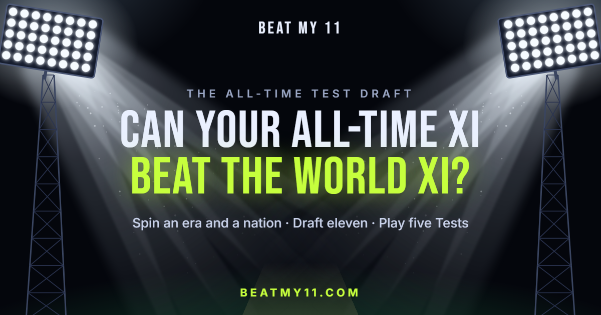 I'm new to coding and built a cricket game inspired by 82-0: draft an all-time XI, then beat a fixed